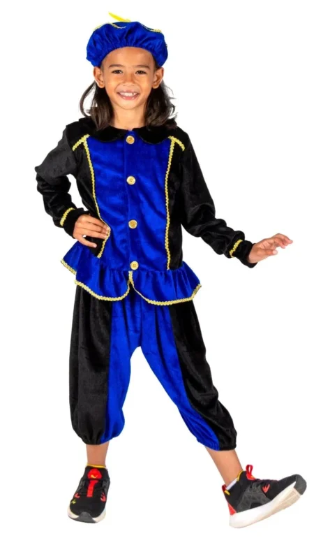 Pietenpakje Kind Blauw/Zwart van Folat koop je bij Partywinkel