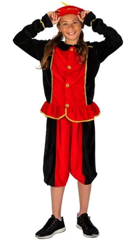 Pietenpakje Kind Rood/Zwart van Folat koop je bij Partywinkel