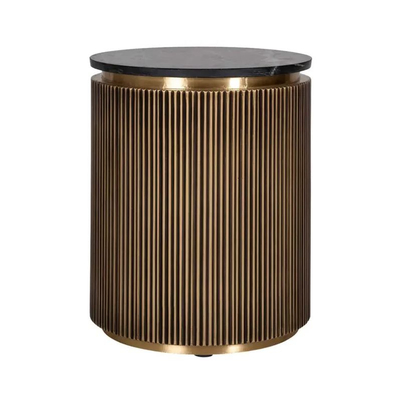 Richmond Interiors Runder Marmor-Beistelltisch Ironville | ø 50 cm