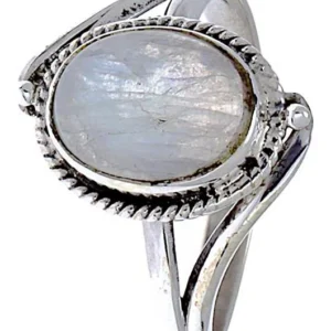 Ring Mondstein Seil Bögen Kugeln oval 925 Silber - chic - net.de