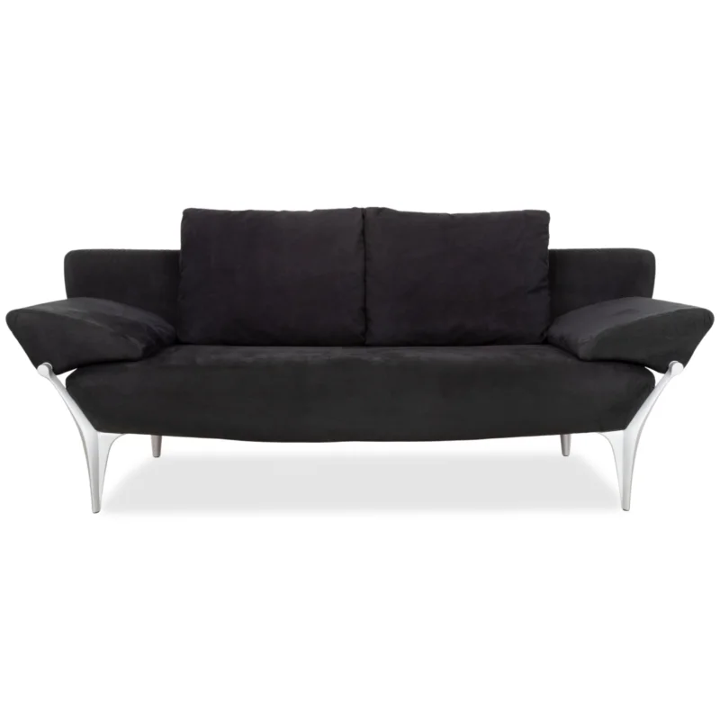 Rolf Benz 1600 Stoff Zweisitzer Schwarz manuelle Funktion Sofa Couch
