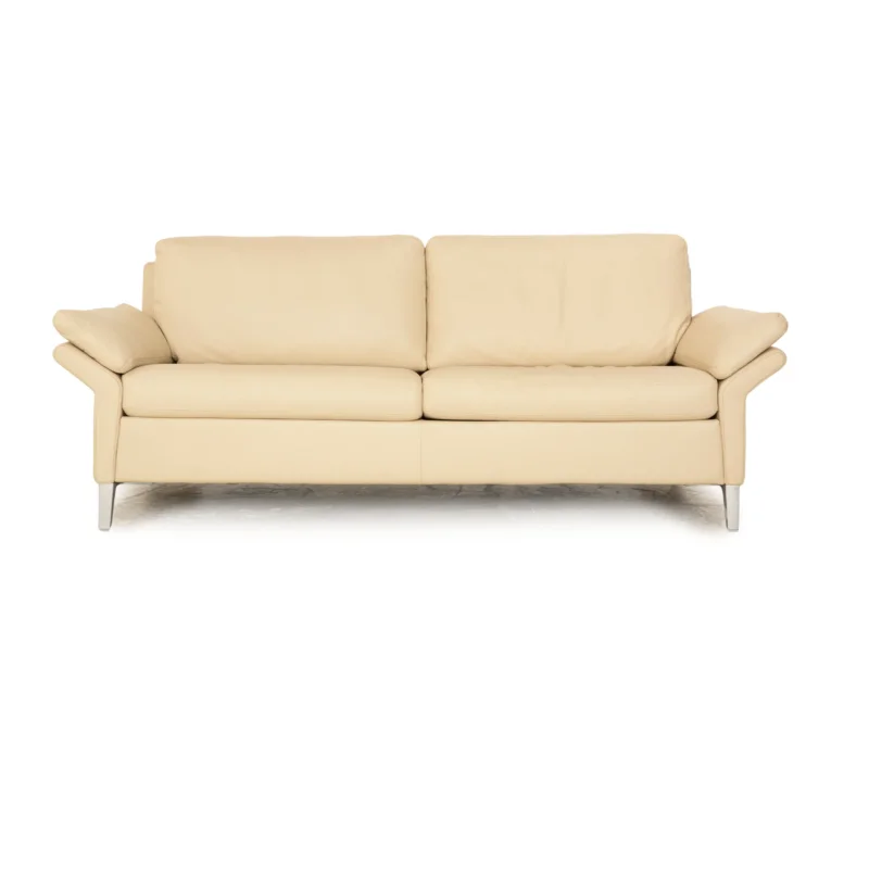 Rolf Benz 3330 Leder Dreisitzer Creme Sofa Couch