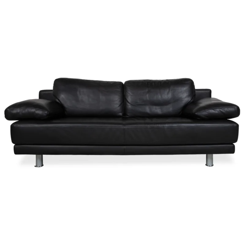 Rolf Benz 355 Leder Zweisitzer Schwarz manuelle Funktion Sofa Couch