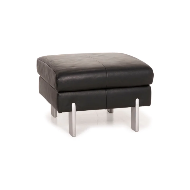 Rolf Benz AK 644 Leder Hocker Schwarz Ottoman