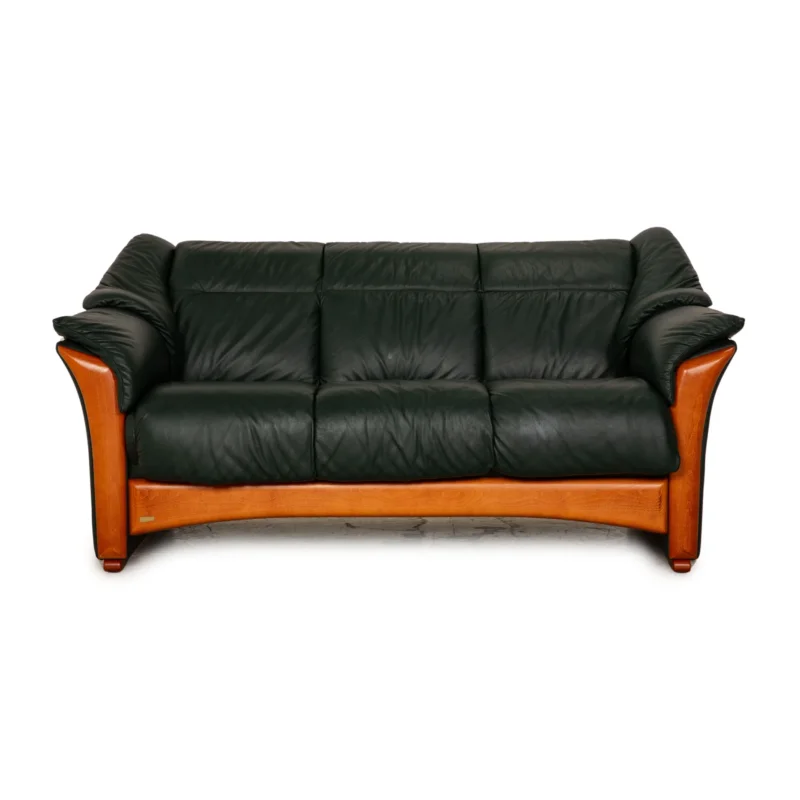 Stressless Leder Dreisitzer Dunkelgrün Sofa Couch