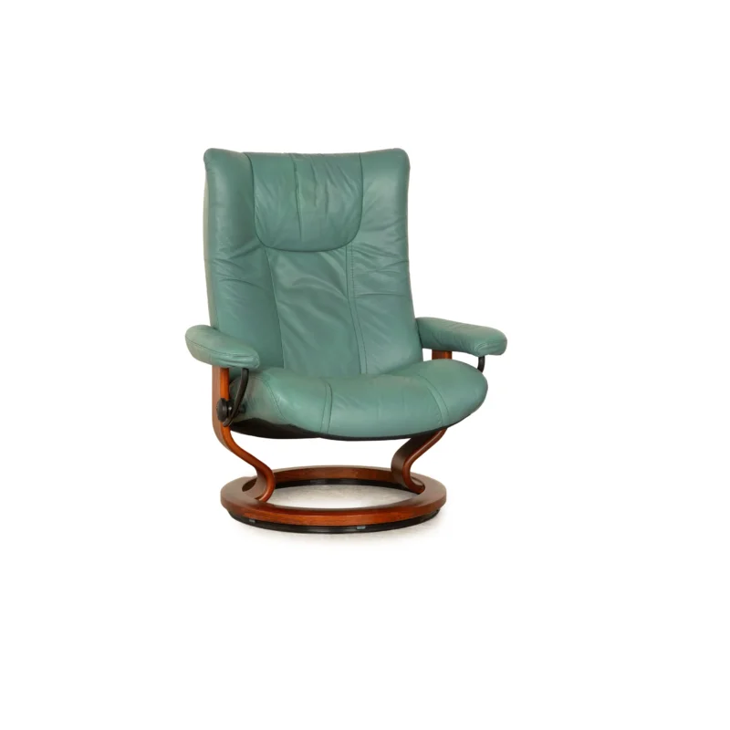 Stressless Leder Sessel Grün manuelle Funktion Relaxsessel