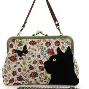 Succubus Bags Cat Butterfly Floral Kiss Lock Tasche