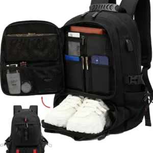 60L Wasserdichter Reise-Laptop-Rucksack mit USB und Schuhfach