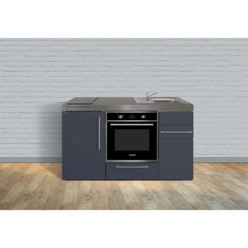 Stengel - Mini-Küche Miniküche Premiumline MPBSG150BOGKFliBreS Schiefergrau