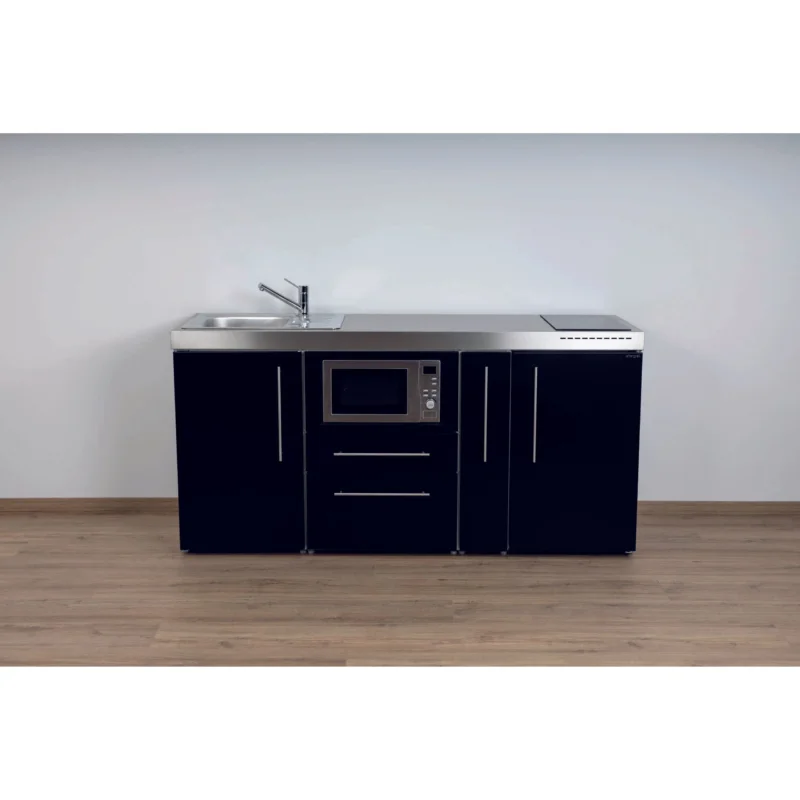Stengel - Mini-Küche Miniküche Premiumline MPMSM180AKSIKFlBr2Sn Schwarz matt