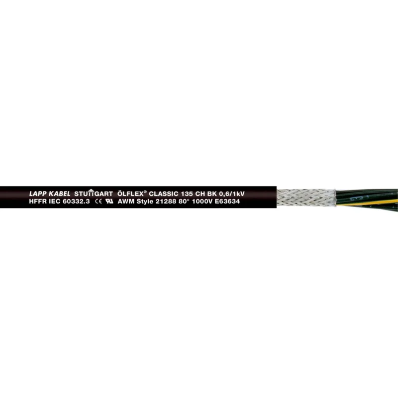 Lapp Kabel&Leitung - Energiekabel >= 1 kV, für ortsveränderlichen Einsatz ÖLFLEX CLASSIC 135 CH BK 1123482/500 0,6/1 kV 18G2,5 − 500 Meter