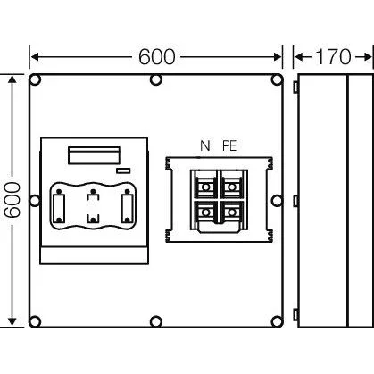 Hensel - Sicherungslasttrennschalter mit Gehäuse Sicherungslasttrenngehäuse Mi 5853 1xNH3 630A 3polig