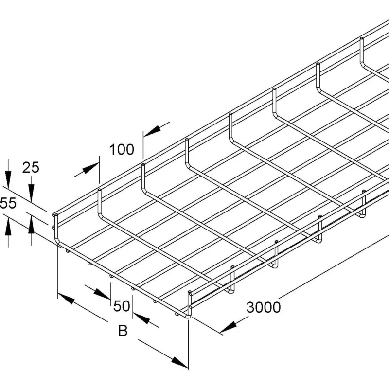 Niedax - Gitterrinne MT 54.300 E3 54x300x3000mm − 3 Meter