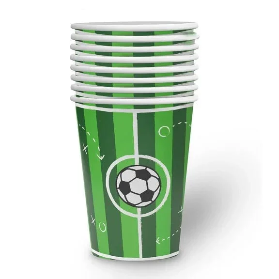Voetbal Bekers Groen 250ml 8st van VDV Benefit koop je bij Partywinkel