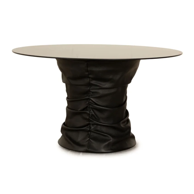 Walter Knoll Bellows Stool Leder Couchtisch Schwarz manuelle Funktion