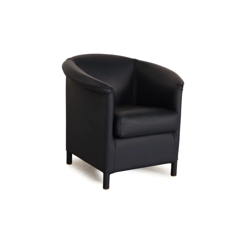 Wittmann Aura Leder Sessel Blau Dunkelblau