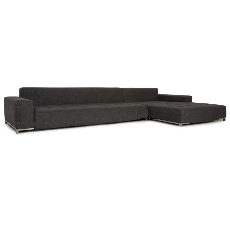 Zanotta Alfa Stoff Ecksofa Grau Sofa Couch